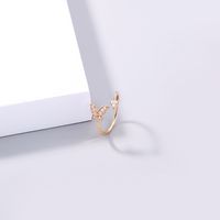 Fashion Micro-inlaid Golden Mini Zircon Butterfly Opening Adjustable Ring main image 5
