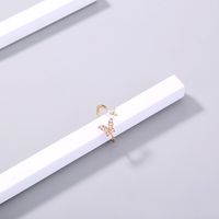 Fashion Micro-inlaid Golden Mini Zircon Butterfly Opening Adjustable Ring main image 6