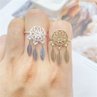 Fashion Dream Catcher Alloy Hollow Opening Tassel Ring main image 1