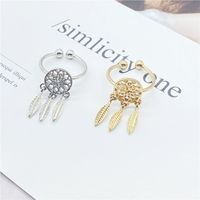 Fashion Dream Catcher Alloy Hollow Opening Tassel Ring main image 5
