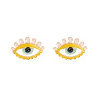 Fashion Devil's Eye Shape Dripping Color Stud Earrings main image 6