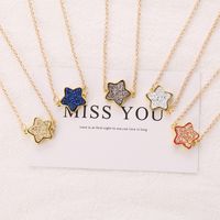 Candy Color Fluorescent Five-pointed Star Necklace main image 2