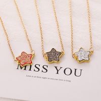 Candy Color Fluorescent Five-pointed Star Necklace main image 4