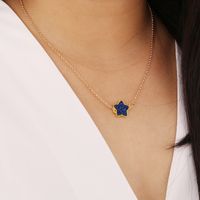 Candy Color Fluorescent Five-pointed Star Necklace main image 6
