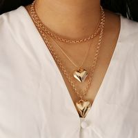 Fashion Heart Alloy Plating 18K Gold Plated Women'S Necklace main image 6