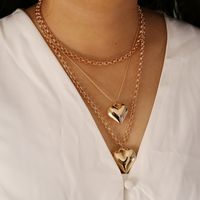 Fashion Heart Alloy Plating 18K Gold Plated Women'S Necklace main image 5