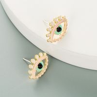 Fashion Devil's Eye Shape Dripping Color Stud Earrings sku image 3