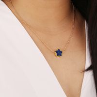 Candy Color Fluorescent Five-pointed Star Necklace sku image 2