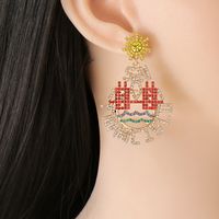 Korean Water Drop Hollow Diamond Alloy Earrings Wholesale main image 3