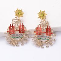 Korean Water Drop Hollow Diamond Alloy Earrings Wholesale main image 4