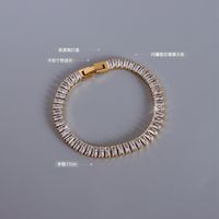 Bracelet En Cuivre Zircon Diamant Géométrique À La Mode main image 6