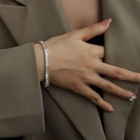 Bracelet En Cuivre Zircon Diamant Géométrique À La Mode main image 5