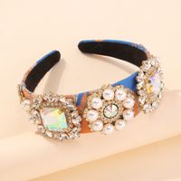 New Retro Fashion Imitation Pearl Diamond Headband main image 4