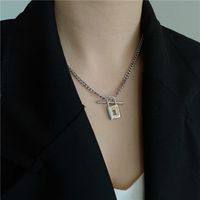 Fashion Simple Lock Chain Short Lock Buckle Necklace main image 5