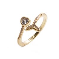 Fashion Fishtail Diamond-studded Heart Ring main image 2
