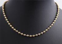 Fashion Simple Golden Round Copper Bead Necklace Bracelet Set main image 5