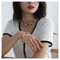 Fashion Cross Chain Single Layer Necklace Bracelet Set main image 5