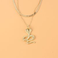 Fashion Snake-shaped Double-layer Alloy Necklace Wholesale main image 4