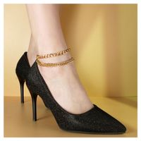 Fashion Gold Chain Double-layer Alloy Anklet Wholesale main image 3