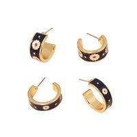 Fashion Small Daisy Geometric C-shaped Alloy Earrings Wholesale main image 6