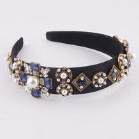 Baroque Fashion Diamond-studded Pearl Headband main image 5