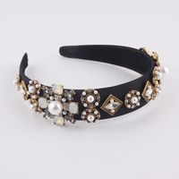 Baroque Fashion Diamond-studded Pearl Headband main image 6