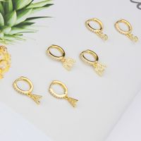 Fashion Letter Copper Inlaid Zircon Earrings Wholesale main image 4