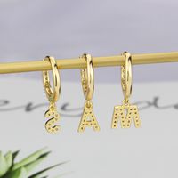 Fashion Letter Copper Inlaid Zircon Earrings Wholesale main image 5