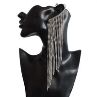 Fashion Wing Alloy Diamond Long Tassel Earrings main image 1