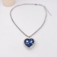 Korea New Fashion Trendy Diamond Sea Heart Necklace main image 2