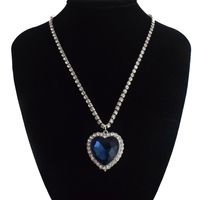 Korea New Fashion Trendy Diamond Sea Heart Necklace main image 3