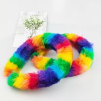 Fashion Rainbow Color Plush Hair Band Wholesale main image 1