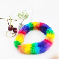 Fashion Rainbow Color Plush Hair Band Wholesale main image 3