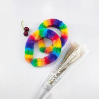 Fashion Rainbow Color Plush Hair Band Wholesale main image 4