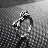 Fashion Geometric Bow Smooth Hollow Metal Ring main image 6