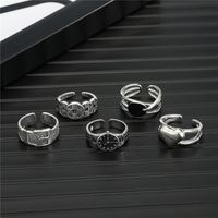 Wholesale Retro Watch Type Coin Heart Open Ring main image 1