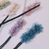 Korean Blue Flower Cloth Hair Rope Wholesale main image 5