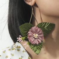 Bohemia Color Plastic Flower Earrings Wholesale main image 1