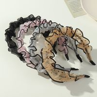 Korean Polka Dots Folds Organza Hair Band main image 1