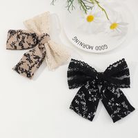 Fashion Lace Bow Metal Spring Black Hair Clip Wholesale main image 3