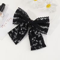 Fashion Lace Bow Metal Spring Black Hair Clip Wholesale main image 5