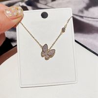 Fashion Butterfly Copper Inlaid Zircon Necklace Wholesale main image 1