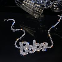 Fashion New Style Diamond Letter Necklace sku image 1