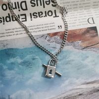 Fashion Simple Lock Chain Short Lock Buckle Necklace sku image 1