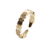 Fashion Diamond-shaped Hole Micro-inlaid Zircon Open Ring sku image 3