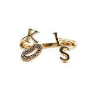 Fashion Fishtail Diamond-studded Heart Ring sku image 2