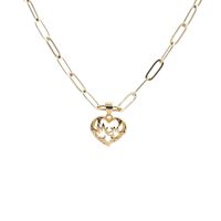 New Fashion Simple Copper Zircon Love Mom Flower Necklace sku image 1