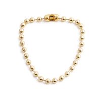 Fashion Simple Golden Round Copper Bead Necklace Bracelet Set sku image 1