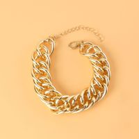 Fashion Geometric Metal Chain Alloy Bracelet Necklace Set sku image 1