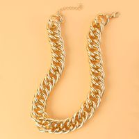 Fashion Geometric Metal Chain Alloy Bracelet Necklace Set sku image 2